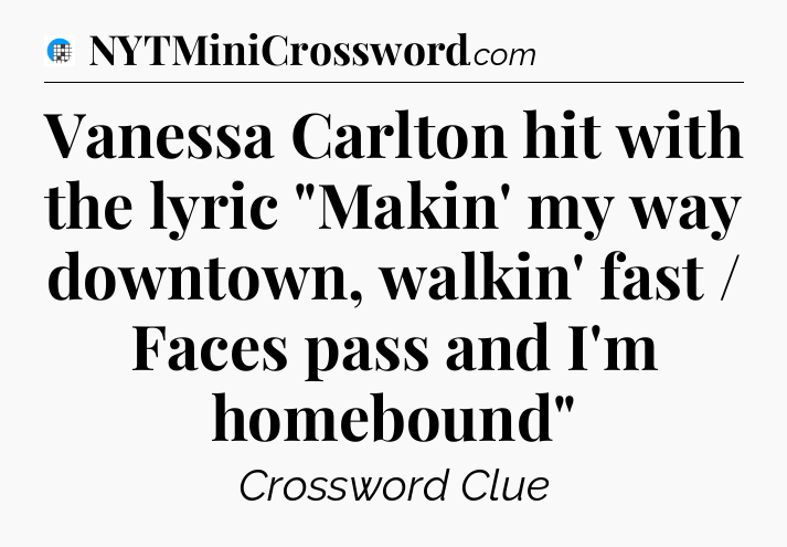 Vanessa Carlton hit with the lyric 