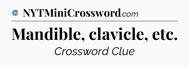 Mandible, clavicle, etc Crossword Clue