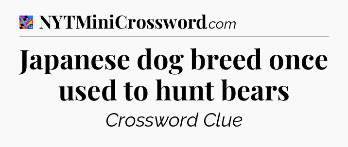 Japanese dog breed once used to hunt bears Crossword Clue