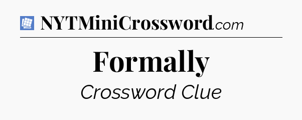 Formally Puzzle Page Crossword Clue