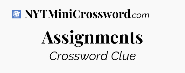 Assignments Puzzle Page Crossword Clue