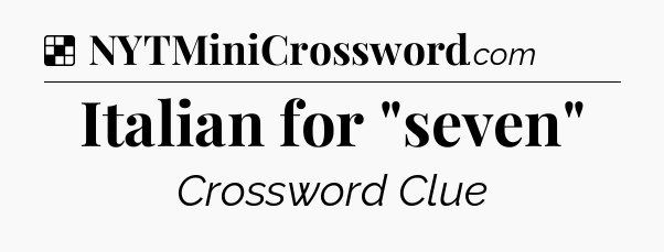 Solution: Italian for 