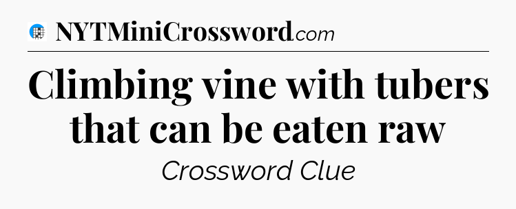 Climbing vine with tubers that can be eaten raw Crossword Clue