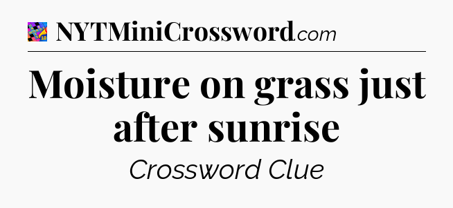 Moisture on grass just after sunrise Crossword Clue