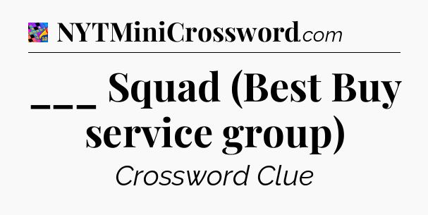 ___ Squad (Best Buy service group) Crossword Clue