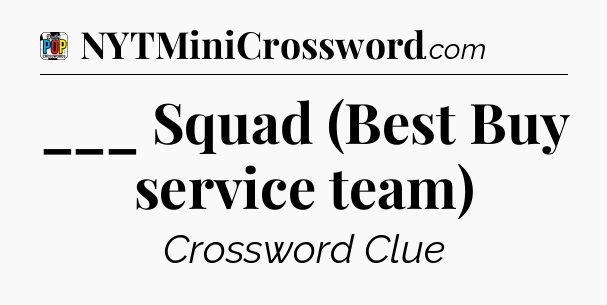 ___ Squad (Best Buy service team) Crossword Clue