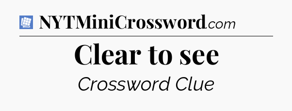 Clear to see Puzzle Page Crossword Clue