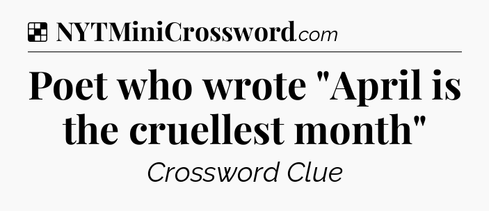 Solution: Poet who wrote 