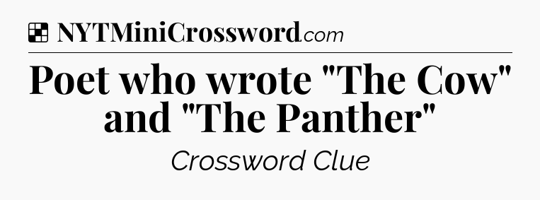Solution: Poet who wrote 