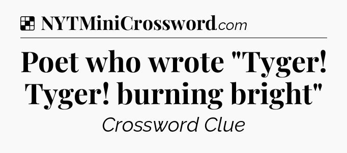 Solution: Poet who wrote 