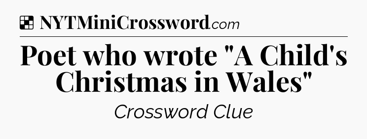 Solution: Poet who wrote 