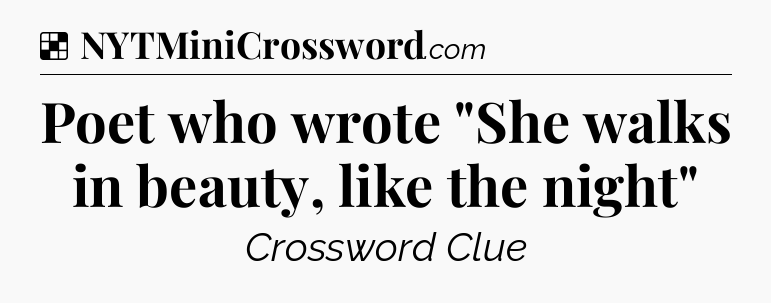 Solution: Poet who wrote 