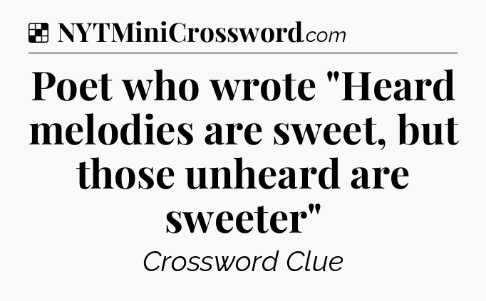 Solution: Poet who wrote 