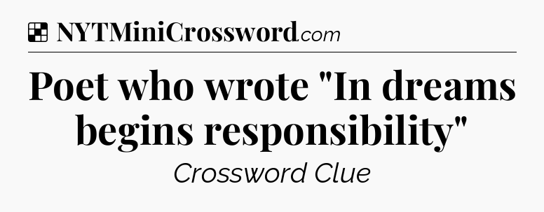 Solution: Poet who wrote 