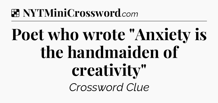 Solution: Poet who wrote 