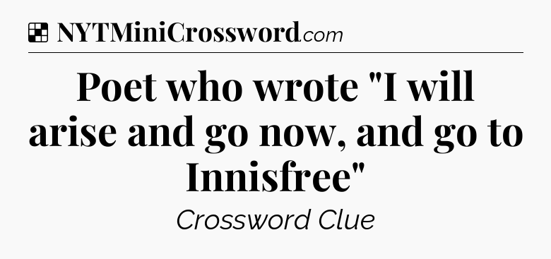 Solution: Poet who wrote 