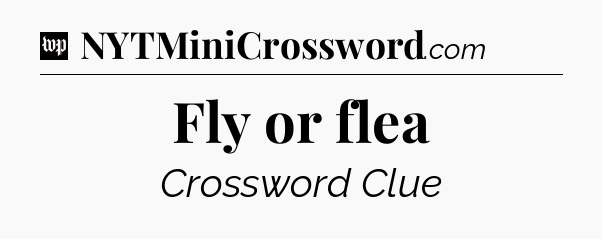 Fly or flea Crossword Clue