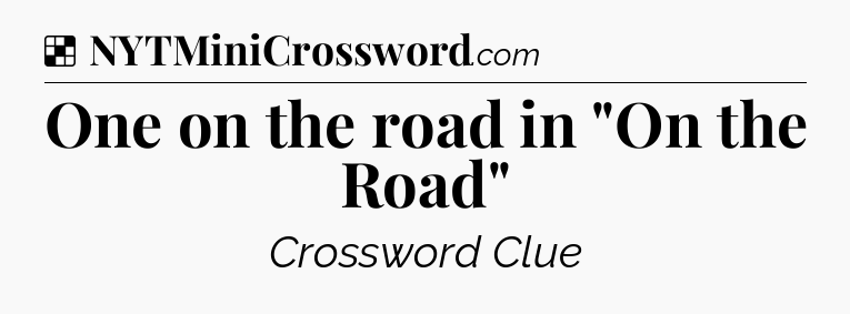 Solution: One on the road in 