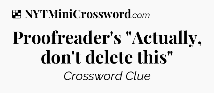 Solution: Proofreader's 