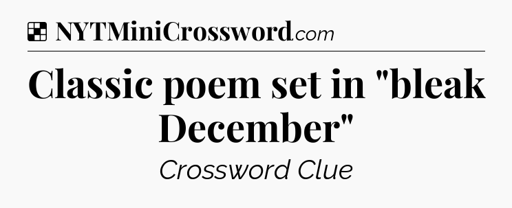 Solution: Classic poem set in 