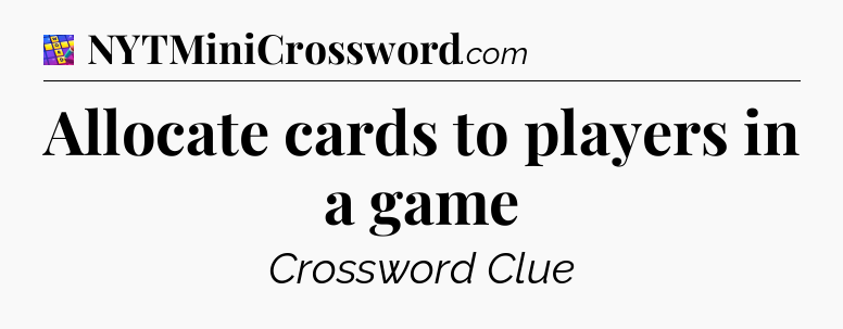 Allocate cards to players in a game Codycross