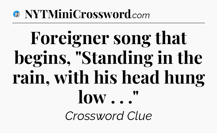 Foreigner song that begins, 