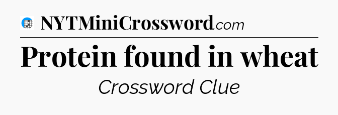 Protein found in wheat Crossword Clue