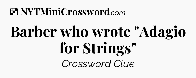 Solution: Barber who wrote 