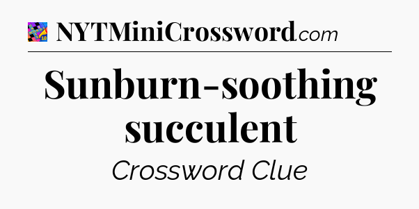 Sunburn-soothing succulent Crossword Clue
