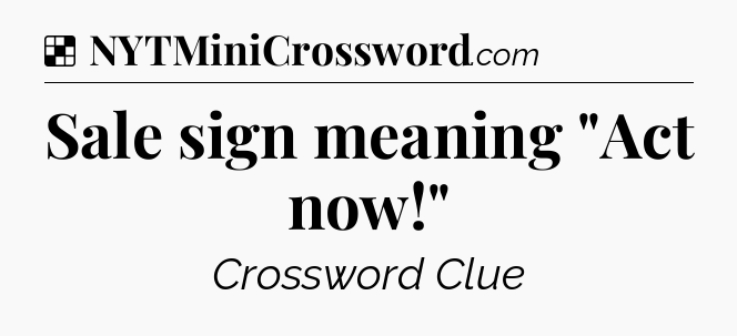 Solution: Sale sign meaning 