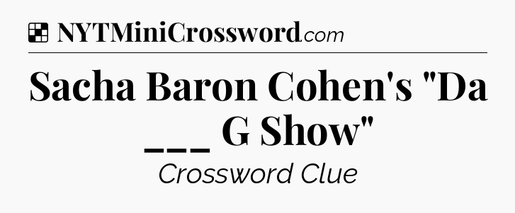 Solution: Sacha Baron Cohen's 