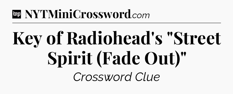 Key of Radiohead's 