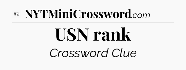 USN rank - WSJ Crossword