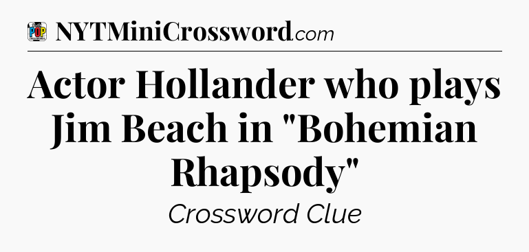 Actor Hollander who plays Jim Beach in 