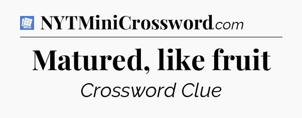 Matured, like fruit Puzzle Page Crossword Clue