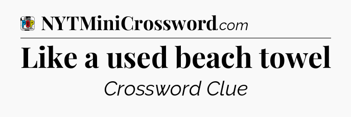 Like a used beach towel Crossword Clue