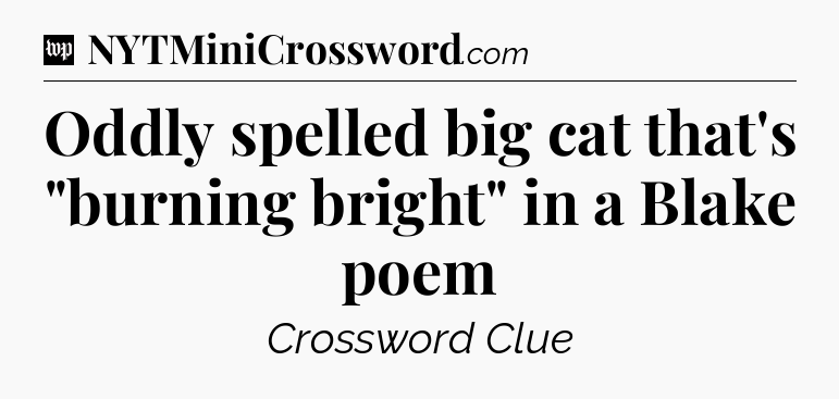 Oddly spelled big cat that's 