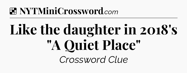 Solution: Like the daughter in 2018's 