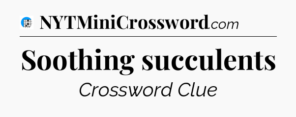 Soothing succulents Crossword Clue