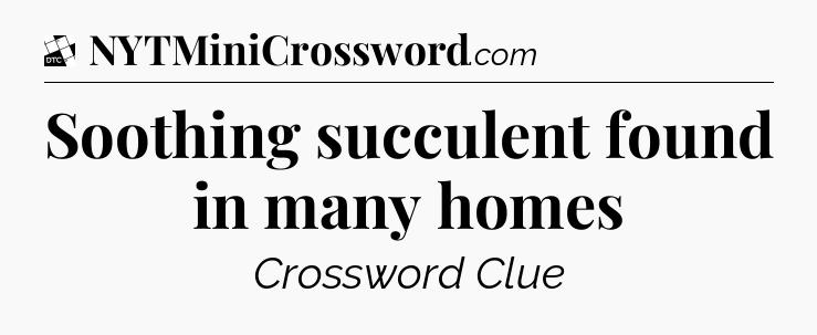 Soothing succulent found in many homes - Daily Themed Classic Crossword