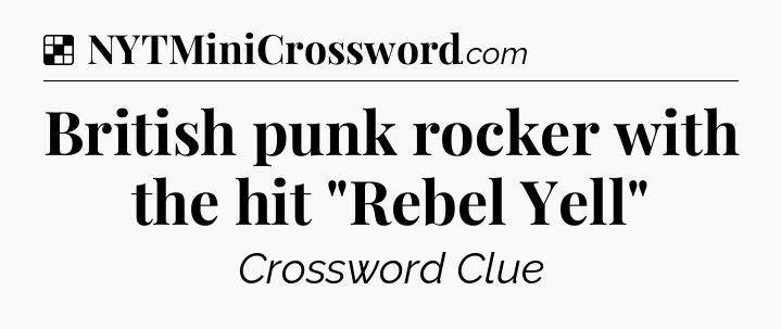 Solution: British punk rocker with the hit 
