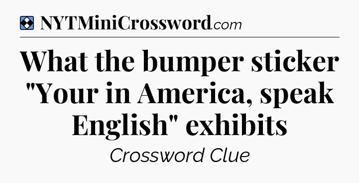 Solution: What the bumper sticker 