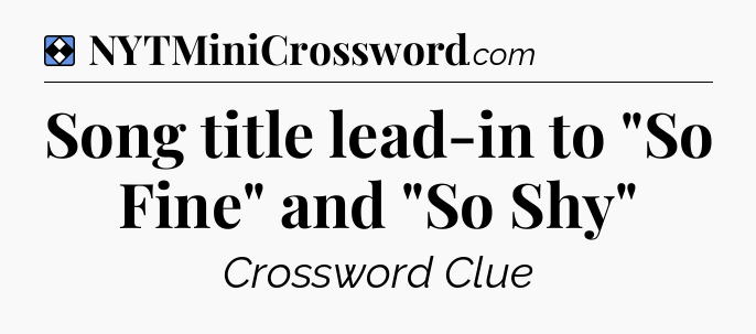 Solution: Song title lead-in to 