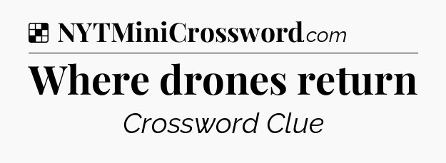 Solution: Where drones return - NYT Crossword