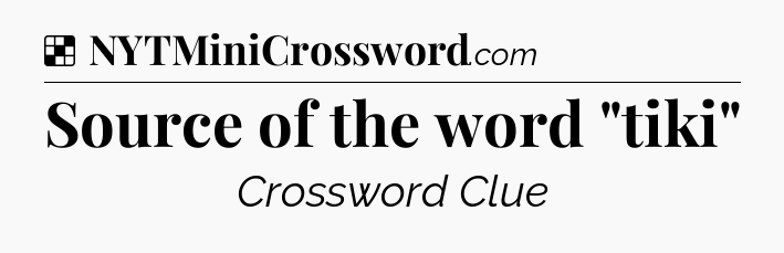 Solution: Source of the word 