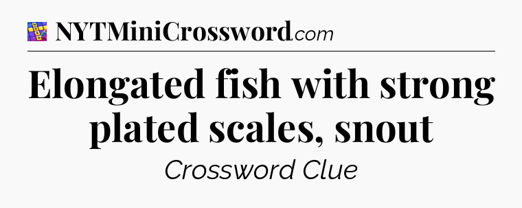 Elongated fish with strong plated scales, snout Codycross