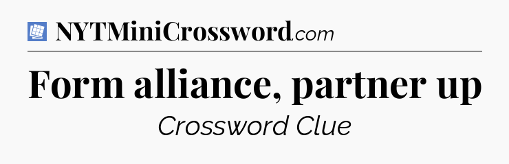 Form alliance, partner up Puzzle Page Crossword Clue