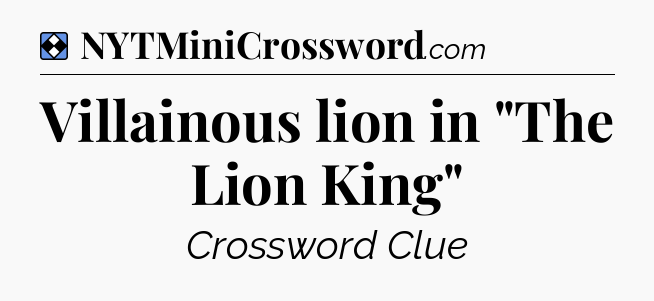 Solution: Villainous lion in 