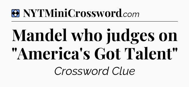 Solution: Mandel who judges on 