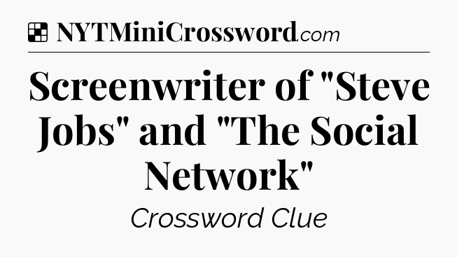 Solution: Screenwriter of 